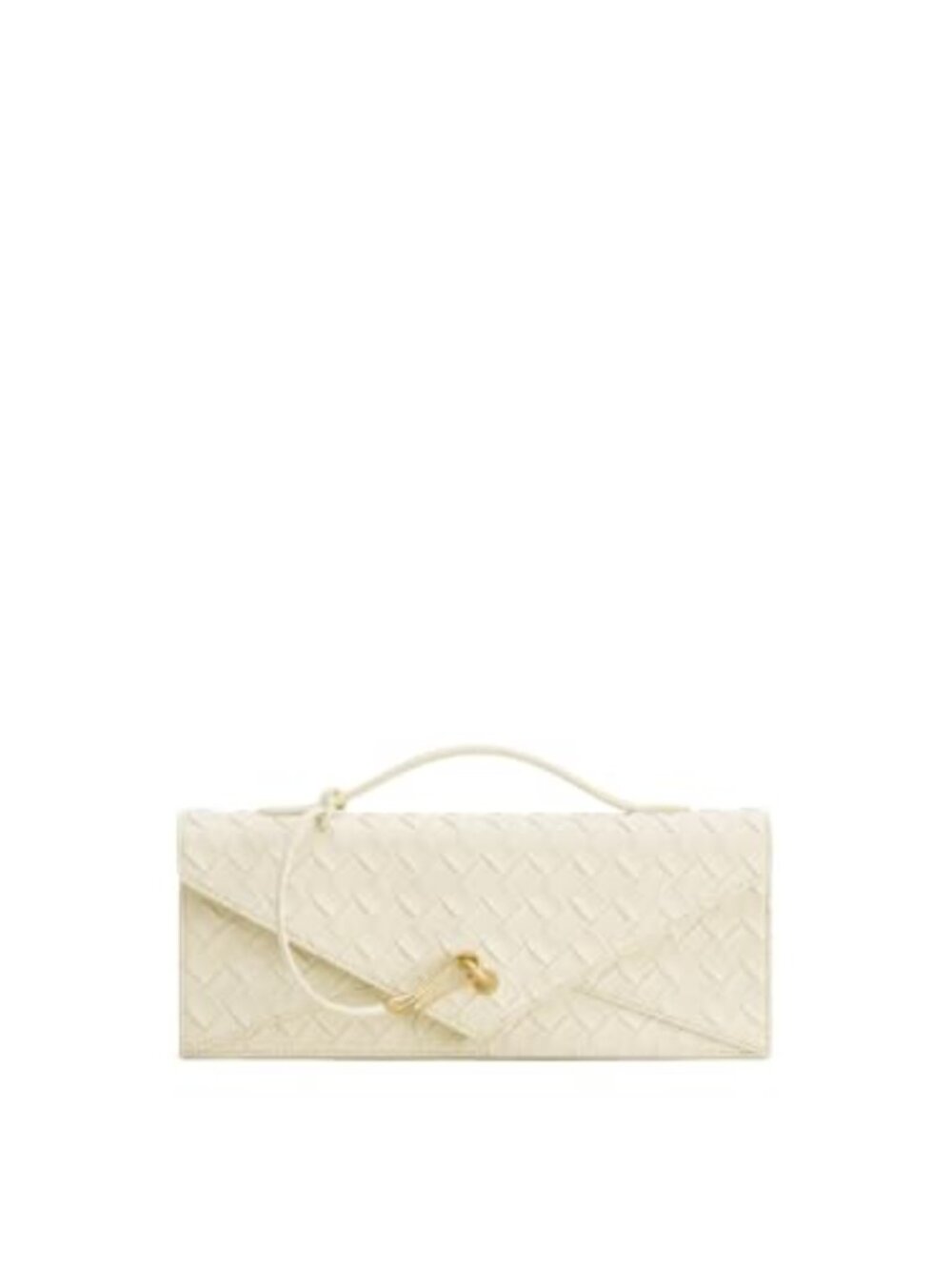 Woven Textured Vegan Leather Envelope Top Handle Bag Clutch Crossbody